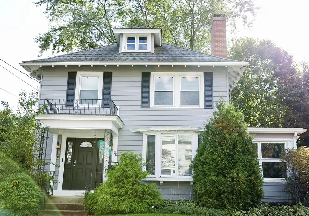 Detailed exterior finish work